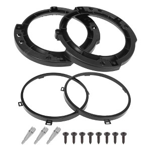 Unique Bargains Headlight Mounting Bracket Set with Metal Ring for Jeep Wrangler JK 07-17 Black 7" 1 Pair - 1 of 4