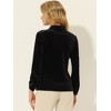 INSPIRE CHIC Women's Pocket Front Velvet Long Sleeve Casual Button Down Shirt - 4 of 4