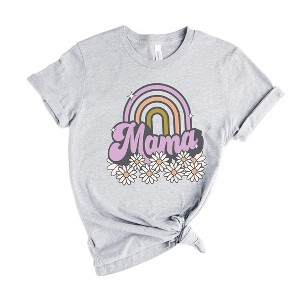 Simply Sage Market Women's Mama Rainbow Flowers Short Sleeve Graphic Tee - 1 of 3