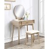 ORRD Modern Vanity Table with Stool & Mirror Set, Gold Finish Contemporary Makeup Desk - Solid Wood & MDF, Complete Dressing Table - 2 of 4