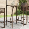 vidaXL Bar Table With Glass Top Black Poly Rattan Tall Modern - 2 of 4