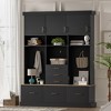 75'' H 5-in-1 Entryway Hall Tree with Bench, Coat Rack, 6 Drawers & 3 Cabinets, Storage for Hallway, Living Room - ModernLuxe - 2 of 4