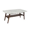 The Bianco Collection Laura 43" Rectangular Italian Carrara White Marble Coffee Table - 2 of 4
