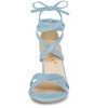 Allegra K Women's Open Toe Lace Up Strap High Block Heel Ankle Sandals - 3 of 4