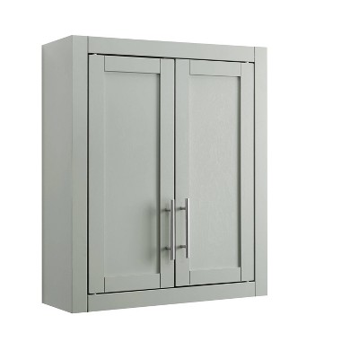 Savannah Gray Shaker-Style Wall Cabinet with Chrome Hardware