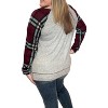 Women's Plaid Long Sleeve Top - honeyme - 2 of 2