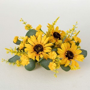 Sullivans 5" Artificial Sunflower Eucalyptus Orb - 1 of 2