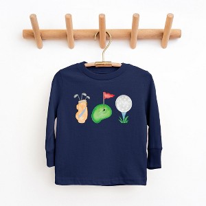 The Juniper Shop Golf Icons Watercolor Toddler Long Sleeve Tee - 1 of 3