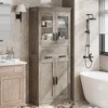 67" Tall Bathroom Cabinet with 4 Doors & Flip Glass Drawer, Storage Cabinet with Adjustable Shelves, Freestanding Organizer for Kitchen - 2 of 4