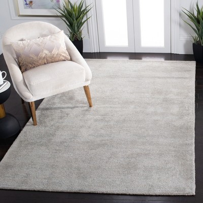 Gray Handmade Tufted Wool and Viscose 8' x 10' Area Rug