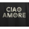 Ciao Amore Women's Black Crew Neck Crop Tee - image 2 of 3