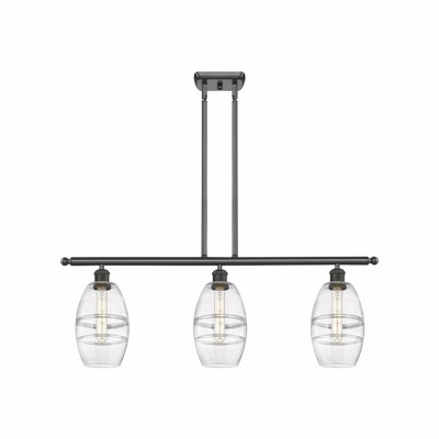 Vaz - 3 Light Stem Hung Island In Industrial Style-8.63 Inches Tall and 36 Inches Wide