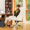 Glitzhome Mid Century Modern Bonded Leather Gaslift Adjustable Swivel Office Chair Cream: Ergonomic, Padded Back, Fixed Arms - 3 of 4