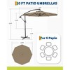 10FT Cantilever Umbrella with Cross Base - 2-6 People, Outdoor Offset Design with Crank Lift, Fade-Resistant Canopy for Deck Pool Garden Backyard - 3 of 4