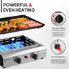 ROVSUN 2 Burner Portable Propane Griddle, 20000 BTU Rolling Flat Top Gas Grill with Electronic Ignition & Regulator for Outdoor Camping BBQ Tailgating - 2 of 4