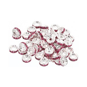 Unique Bargains Rhinestone Small Round Bulk Glass Spacer Beads for Jewelry Making 100 Pcs - 1 of 4