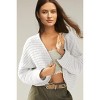 Womens Cardigan Sweater Knit Cropped Open Front Strip Rib Textured Cardigan with Curved Hem Trendy Sweater Cardigan Knit Shrugs - 3 of 4