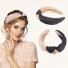 Unique Bargains Women's Top Knotted Fashion Elastic Wide Headband Pink Gray 1 Pc - 3 of 4