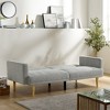 75.6" Futon Sofa Bed, Convertible Sleeper Sofa With Tapered Wood Legs, Modern Snowflake Velvet Upholstered Couch, 3 Seater Sleeper Sofa - 3 of 4