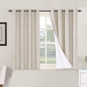 H.Versailtex Linen 100% Blackout Curtains Thermal Insulated Linen Drapes, Grommet White Liner Sold of 2 Panels - 1 of 4