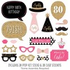 Big Dot of Happiness Chic 80th Birthday - Pink, Black and Gold - Birthday Party Photo Booth Props Kit - 20 Count - 2 of 4