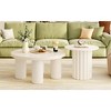 TIRAMISUBEST Modern Coffee Table Set of 2, Round Center Table with Cylindrical Leg Design and 1 End Table for Living Room - 4 of 4