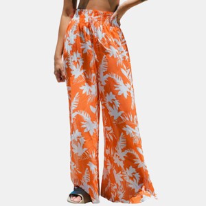 Women's Smoked Wide Lege Cover Up Pants - Cupshe - 1 of 4