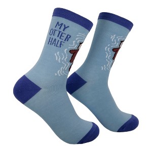Crazy Dog Women's My Otter Half Socks Funny Sarcastic Graphic Novelty Footwear for Ladies - 1 of 4