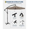 10FT Hanging Cantilever Umbrella, Offset Patio Umbrella Outdoor Sun Shade with Easy Tilt Adjustment, 8 Ribs, UV Protection for Backyard, Lawn - 3 of 4