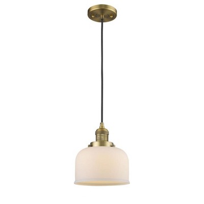 Bell - 1 Light Cord Hung Mini Pendant In Industrial Style-10 Inches Tall and 8 Inches Wide