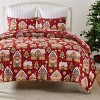 Greenland Home Fashions Gingerbread Lane Christmas Quilt Bedding Set Red - 4 of 4