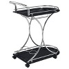 Vynxaria Allen Black and Chrome 2-Tier Glass Shelf Metal Bar Cart ¨C Modern Elegance - 3 of 4