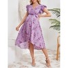 Women's Maternity Dress Wrap V Neck Ruffle Sleeveless Dress Casual Flowy Nursing Midi Dress with Belted for Babyshower Photoshop - 2 of 4
