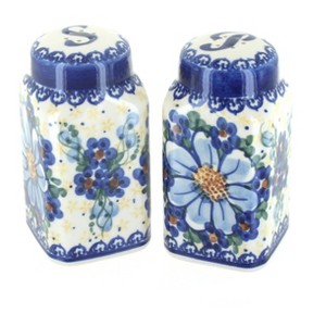 Blue Rose Polish Pottery 320 Vena Large Salt & Pepper Shakers - 1 of 1