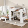 Sapphtopaz Wood Bunk Bed with Dismountable Lower Bed&Desk Versatile Bed Frame with Built-in Shelves&Wardrobe, Loft Bed for Teens - 3 of 4