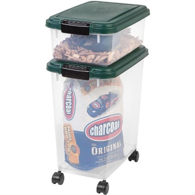 Green Airtight Plastic Pet Food Storage Container Combo with Scoop