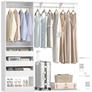 Besiost 20"-60" Closet System with Three Wooden Drawers - 1 of 4