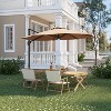10FT Cantilever Patio Umbrella with LED Lights, 360° Rotating Offset Sun Shade, Windproof Outdoor Umbrella with Base for Garden, Deck, Pool - 4 of 4