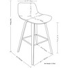Sapphtopaz Modern Bar Stool Upholstered Dining Chairs with Curved Seat and Backrest Counter Height Barstools Set of 2 for Kitchen Island - 4 of 4