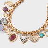 Cabochon Mixed Charm Necklace - Universal Thread™ Gold/Blue/Black/Brown - 4 of 4
