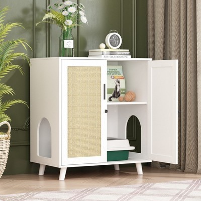 FUFU&GAGA Cat Cabinet Organiser Sisal Cabinet Doors Safe and Natural