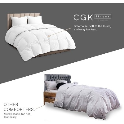 White Queen Reversible Microfiber Down Alternative Comforter