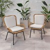 Outdoor Lounge Chairs with Cushions Set of 2,Modern Wicker Patio Club Chairs with Iron Frame for Backyard,Deck,or Balcony-Maison Boucle - 3 of 4