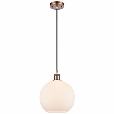 Athens - 1 Light Cord Hung Mini Pendant In Industrial Style-13 Inches Tall and 10 Inches Wide