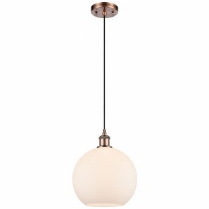 Athens - 1 Light Cord Hung Mini Pendant In Industrial Style-13 Inches Tall and 10 Inches Wide - 1 of 1
