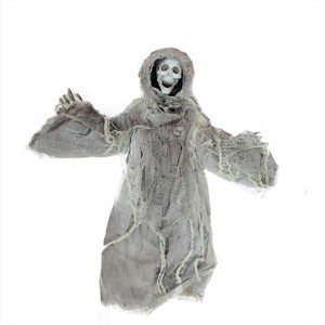 Northlight 36" Prelit Touch Activated Death Reaper Hanging Halloween Decoration - White/Gray - 1 of 3