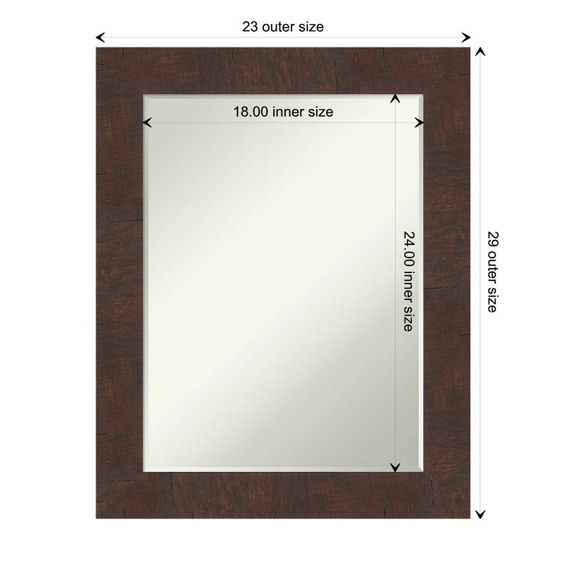 Amanti Art Wildwood Brown Petite Bevel Bathroom Wall Mirror 29 x 23 in., 4 of 8