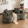 Moon Shaped Sofa, Deep Seat Sofa for Living Room or Apartment, Chenille Fabric Floor Sofa with Foam Filling and Spring Support-Coolbibila - 3 of 4