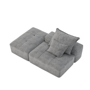 Yukimo 71" Modern Oversized Modular Sectional Sofa - Sparkling Chenille Fabric, Tufted Design, No Assembly Required - 1 of 4