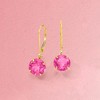 Ross-Simons 4.20 ct. t.w. Pink Topaz Drop Earrings in 14kt Yellow Gold - 4 of 4